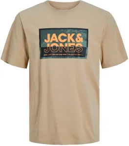 Jack&Jones Pánské triko JCOLOGAN Standard Fit 12253442 Crockery S