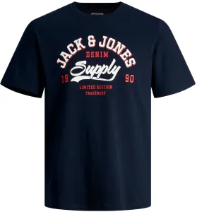 Jack&Jones Pánské triko JJELOGO Standard Fit 12246690 Navy Blazer XL
