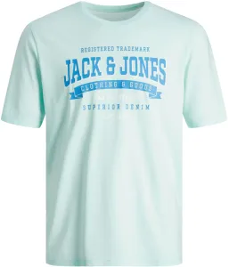 Jack&Jones Pánské triko JJELOGO Standard Fit 12246690 Soothing Sea XL