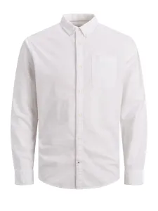 Jack&Jones PLUS Pánská košile JJEOXFORD Slim Fit 12190444 White PLUS SIZE 3XL