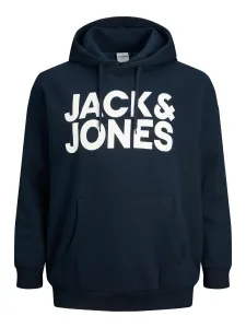 Jack&Jones PLUS Pánská mikina JJECORP Regular Fit 12163777 Blue/large print 4XL