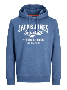 Jack&Jones PLUS Pánská mikina JJELOGO Regular Fit 12243540 Ensign Blue 4XL