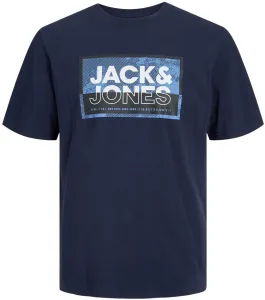 Jack&Jones PLUS Pánské triko JCOLOGAN Standard Fit 12257335 Navy Blazer 3XL
