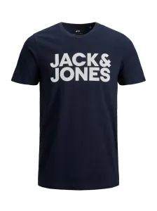 Jack&Jones PLUS Pánské triko JJELOGO Regular Fit 12158505 Navy Blazer 5XL