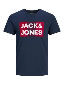 Jack&Jones PLUS Pánské triko JJELOGO Regular Fit 12158505 Navy Blazer PLAY 4 XXL