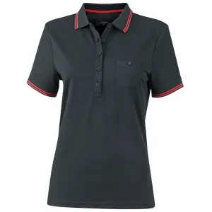 James & Nicholson Dámská sportovní polokošile JN701 - Černá / červená | S #722370