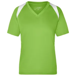 James & Nicholson Dámské běžecké tričko s krátkým rukávem JN396 - Limetkově zelená / bílá | L