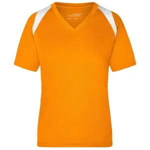James & Nicholson Dámské běžecké tričko s krátkým rukávem JN396 - Oranžová / bílá | S #721924