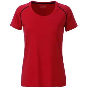 James & Nicholson Dámské funkční tričko JN495 - Červená / černá | M #723809