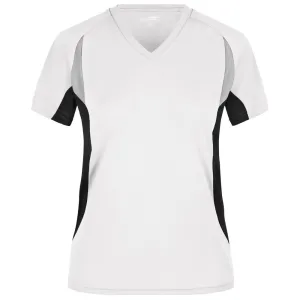 James & Nicholson Dámské funkční tričko s krátkým rukávem JN390 - Bílá / černá | L #721799
