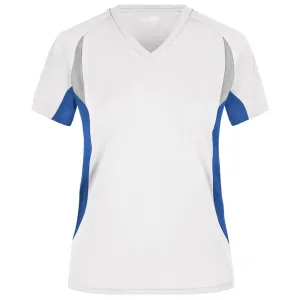 James & Nicholson Dámské funkční tričko s krátkým rukávem JN390 - Bílá / královská modrá | L #721806