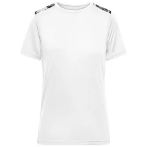 James & Nicholson Dámské sportovní tričko JN523 - Bílá / černě potištěná | M