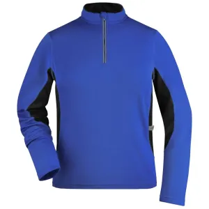 James & Nicholson Dámské sportovní tričko s dlouhým rukávem JN317 - Královská modrá / černá | S