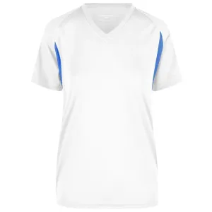 James & Nicholson Dámské sportovní tričko s krátkým rukávem JN316 - Bílá / královská modrá | L #721880