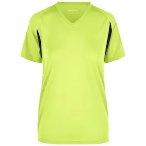 James & Nicholson Dámské sportovní tričko s krátkým rukávem JN316 - Fluorescenční žlutá / černá | L #721895