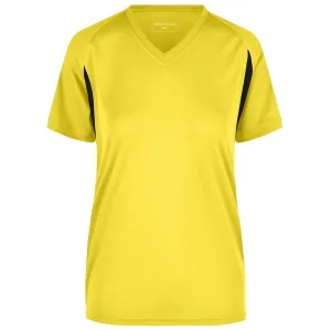 James & Nicholson Dámské sportovní tričko s krátkým rukávem JN316 - Žlutá / černá | L #745753