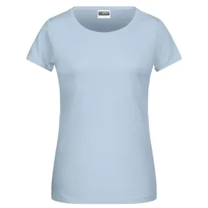 James & Nicholson Klasické dámské tričko z biobavlny 8007 - Světle modrá | S