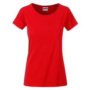 James & Nicholson Klasické dámské tričko z biobavlny 8007 - Tomato | M #723108