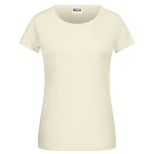 James & Nicholson Klasické dámské tričko z biobavlny 8007 - Vanilková | XL