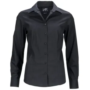 James & Nicholson Dámská košile s dlouhým rukávem JN641 - Černá | M