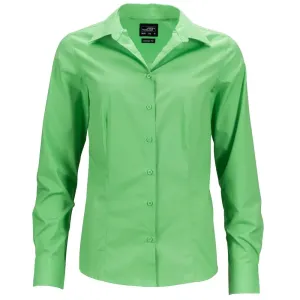 James & Nicholson Dámská košile s dlouhým rukávem JN641 - Limetkově zelená | S
