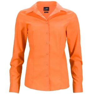 James & Nicholson Dámská košile s dlouhým rukávem JN641 - Oranžová | XS