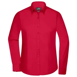 James & Nicholson Dámská košile s dlouhým rukávem JN677 - Červená | XL #732863