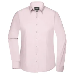 James & Nicholson Dámská košile s dlouhým rukávem JN677 - Světle růžová | XS