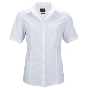 James & Nicholson Dámská košile s krátkým rukávem JN643 - Bílá | S