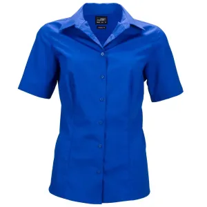 James & Nicholson Dámská košile s krátkým rukávem JN643 - Královská modrá | M