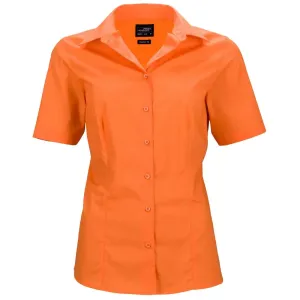 James & Nicholson Dámská košile s krátkým rukávem JN643 - Oranžová | S