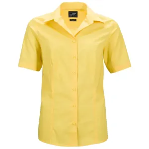 James & Nicholson Dámská košile s krátkým rukávem JN643 - Žlutá | S