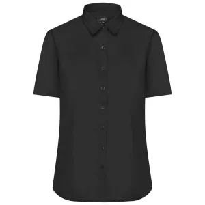 James & Nicholson Dámská košile s krátkým rukávem JN679 - Černá | S
