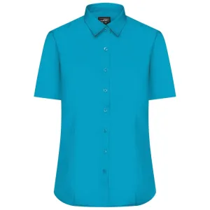 James & Nicholson Dámská košile s krátkým rukávem JN679 - Tyrkysová | S #732837