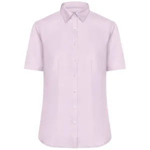 James & Nicholson Dámská košile s krátkým rukávem JN683 - Světle růžová | L
