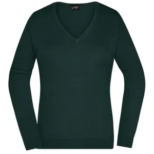 James & Nicholson Dámský bavlněný svetr JN658 - Lesní zelená | S #725249