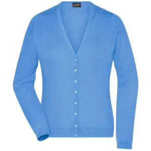 James & Nicholson Dámský bavlněný svetr JN660 - Ledově modrá | S