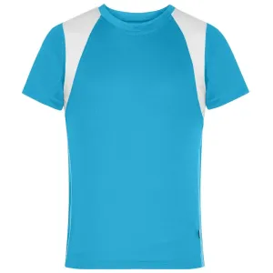 James & Nicholson Dětské sportovní tričko s krátkým rukávem JN397k - Tyrkysová / bílá | L #721575