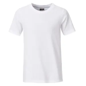 James & Nicholson Klasické chlapecké tričko z biobavlny 8008B - Bílá | S #723611