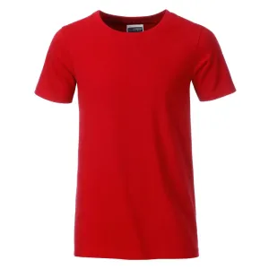 James & Nicholson Klasické chlapecké tričko z biobavlny 8008B - Červená | M #723622