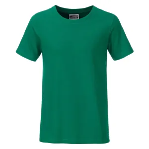 James & Nicholson Klasické chlapecké tričko z biobavlny 8008B - Irská zelená | XL