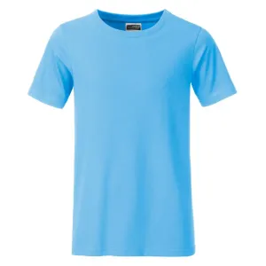 James & Nicholson Klasické chlapecké tričko z biobavlny 8008B - Nebesky modrá | M