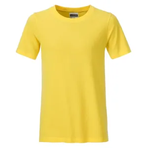 James & Nicholson Klasické chlapecké tričko z biobavlny 8008B - Žlutá | L #723605