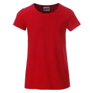 James & Nicholson Klasické dívčí tričko z biobavlny 8007G - Červená | M #723295