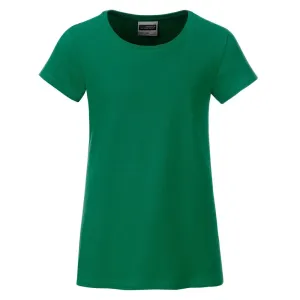 James & Nicholson Klasické dívčí tričko z biobavlny 8007G - Irská zelená | XS