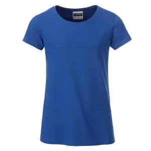 James & Nicholson Klasické dívčí tričko z biobavlny 8007G - Královská modrá | XS #718849