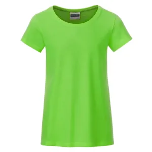 James & Nicholson Klasické dívčí tričko z biobavlny 8007G - Limetkově zelená | L #723279
