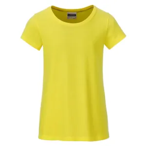 James & Nicholson Klasické dívčí tričko z biobavlny 8007G - Žlutá | S #714388