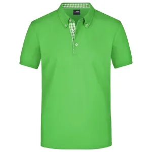 James & Nicholson Elegantní pánská polokošile JN964 - Limetkově zelená / limetkově zelená / bílá | M