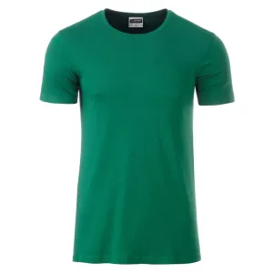 James & Nicholson Klasické pánské tričko z biobavlny 8008 - Irská zelená | M